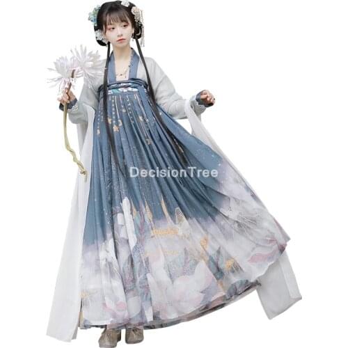 2021 chinese traditional fairy hanfu dress women ancient princess han dynasty palace dance folk costume hanfu princess dress