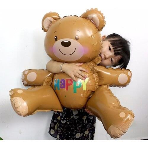 3D Large Cartoon Sitting Bear Aluminum Foil Aluminum Foil Balloon Childrens Birthday Wedding Party Decoration Balloon Toy Gift