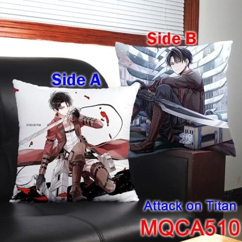 45X45CM Anime Attack on Titan Pillow Case Attack on Titan Dakimakura Case 3D Double Sided Print Pillowcase Decorative Cover TK03