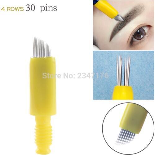 50pcs 30pins fog needle Zero Crusted Manual Tattoo Needles For Permanent Makeup needle manual tattoo Microblading Pen