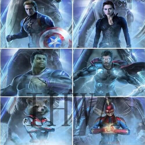 Superhero Famous Movie Captain America Diamond Painting Avengers Cross Stitch Full Square Round Diamond Embroidery Home Decor