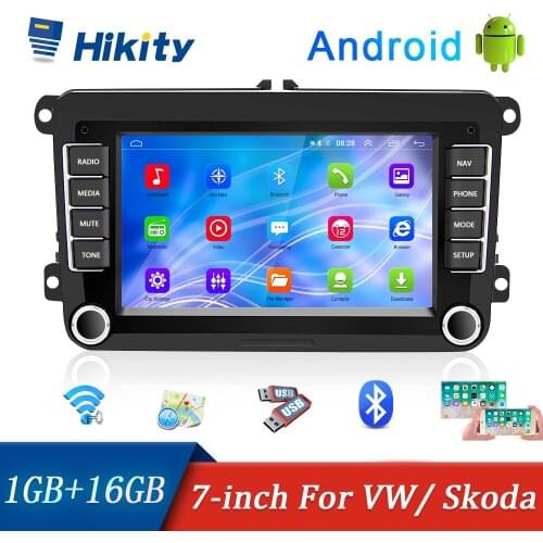 Hilkity 7 Inch 2 Din Android Car Radio GPS Wifi For VW / Volkswagen Skoda Octavia golf 5 6 touran passat B6 polo Jetta