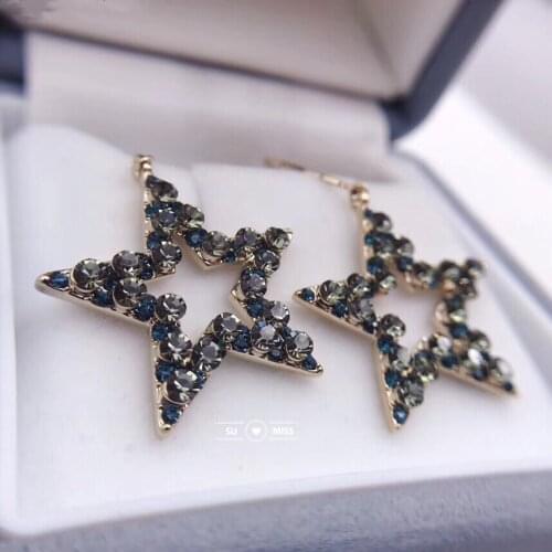 Free Shipping Korean Style Lovely Shinning Star Pendant Long Tassel Drop Earrings For Women Girls Best Gift Wholesale