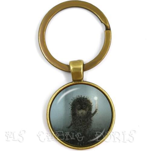 The Hedgehog In The Mist Keychain Men Women Pendant Statement Handmade Fashion Key Chain Ring Holder Jewelry For Gift