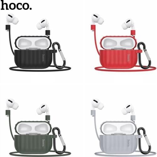 Hoco Wireless Bluetooth Earphone Case For Airpods Pro Silicone Cases With Anti-lost Rope For Airpods 3 Earphone Case Accessories