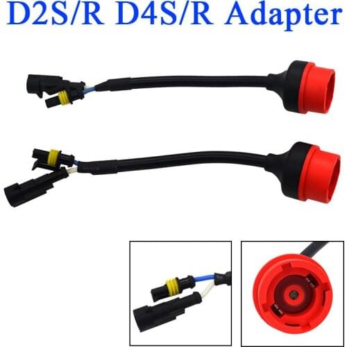 SKYJOYCE 2PCS D2S D2R Adapter Holder HID Bulb Harness Adapter Converter Wire Plug Cable Base AMP D2S D4S Adapter Car Accessories