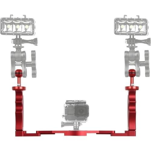 Dual Handles Aluminium Alloy Tray Stabilizer Holder for Underwater Camera Housings for Action Camera DLSR Smartphone Housing