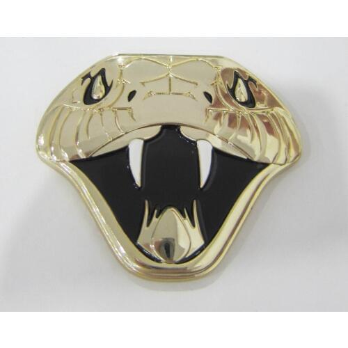 Environmentally friendly electroplated gold 2D snake logo coin