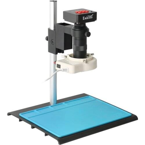 4K 2K HDMI Electronic Digital Industrial TF Video Microscope Camera 100X 180X C mount Lens 56 LED Ring Light For PCB Repair