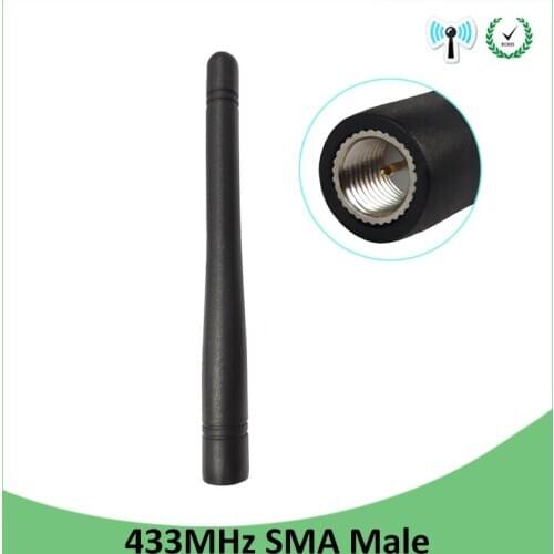 433MHz antenna 3dbi SMA Male Connector 433 mhz antena rubber waterproof antenne for wireless watermeter Gasmeter Lorawan Emeter