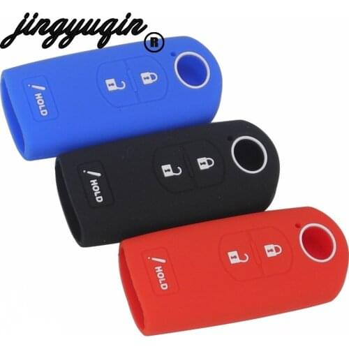 Jingyuqin 3 Buttons Silicone Car Key Case Fob For Mazda 2 3 5 6 CX5 CX-5 M2 M3 M5 M6 GT 2015 2016 Smart Key Car-styling