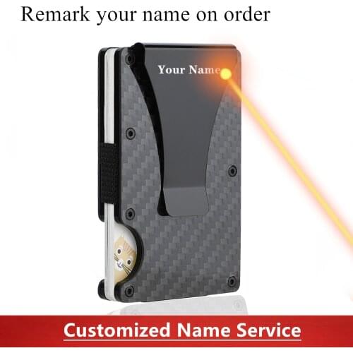 SEMORID 2021 Customized MIni Carbon Fiber Wallet Smart Credit Card Holder RFID Blocking Wallet Men Women Slim And Thin Money Bag