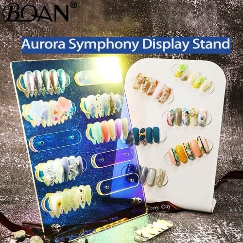 Nail Aurora Display board Acrylic Nail Tips collection stand Professional dust-proof nail shop display Nail tips polish