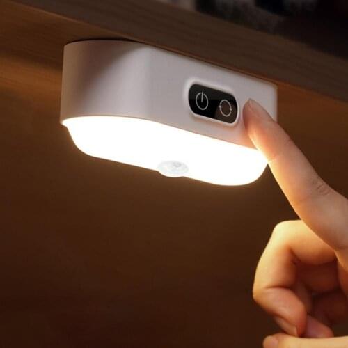 Night Light Wall-mounted Eye Protection Compact Double-sided Magnetic Human Induction Lamp for Desk