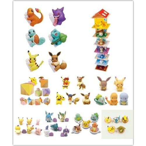 New 10 Sets Pik Eev Sno Row Psy Lit Mim Squ Bul Cha 1-2“ 3-5CM PVC With In Opp Bag Action Figure Toy