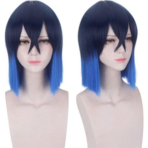 Anime Demon Slayer Kimetsu no Yaiba Hashibira Inosuke Short Wig Cosplay Costume Heat Resistant Synthetic Hair Men Women Wigs