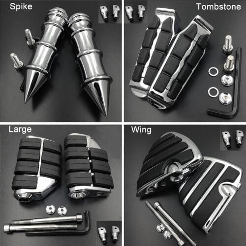 Rear Wing Foot Peg For Yamaha V-Star v star XV 250 650 950 1100 Passenger footpeg Rest pedal Aluminum Rubber Motorcycle Parts