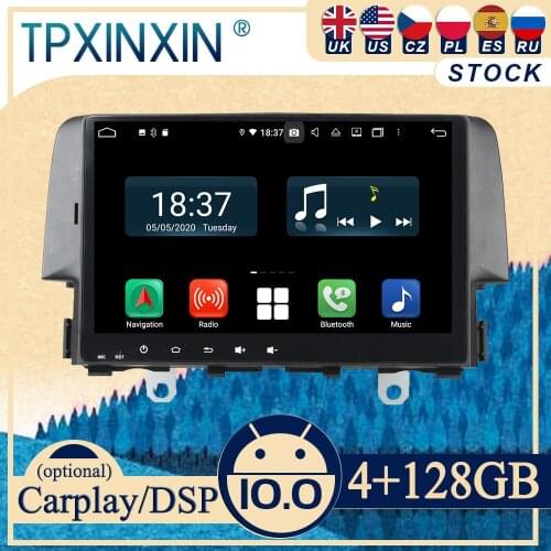 PX6 For Honda Civic 2016 Android10 Carplay Radio Player Car GPS Navigation Head Unit Car Stereo WIFI DSP BT