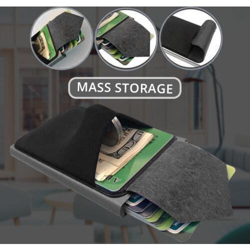 Unisex Rfid Wallet Pop-out RFID Card Holder Anti-theft Smart Wallet Mini Business ID Card Holders Bank Credit Card Safe Storage