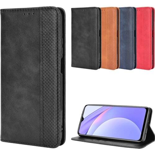Luxury Retro Slim Leather Flip Cover For Xiaomi Redmi 9T Case 6.53" Wallet Card Stand Magnetic Book Cover For Redmi9T J19S Cases