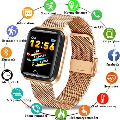 LIGE Smart Electronic Watch Women Fitness Tracker Heart Rate Sphygmomanometer Pedometer for Android ios Health Sports smartwatch