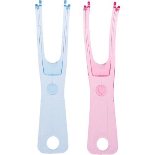 Dental Floss Holder Aid Oral Picks Teeth Care Interdental Convenient Durable Teeth Cleaning Random color New