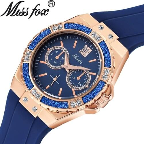 Hip Hop Jewelry Womens Watch Chronograph Rose Gold Sport Watches Ladies Diamond Silicon Band Xfcs Analog Quartz Wristwatch