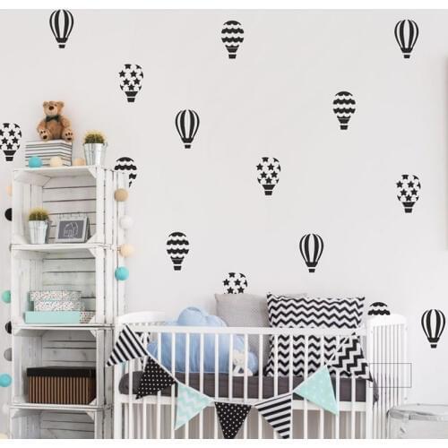 30pcs/set Hot Air Balloons Wall Stickers Nursery Baby Room Wall Vinyl Art Decor Home Decoration N817