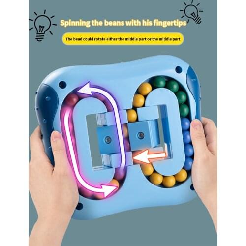 Rotating Magic Cube Fingertip Fidget Toys Finger Gyro Magic Disk Spin Bead Puzzles Children Education Intelligence Game