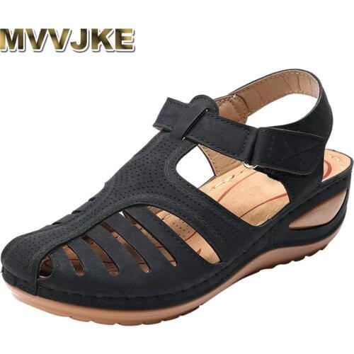 MVVJKE ladies sandals summer casual sandals platform sandals wedges shoes plus size gladiator sandals rome style