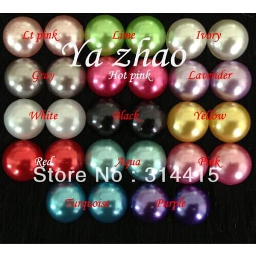 140pcs/lot, 0.6", 15mm diameter multicolor pearl for hair flower, headband, hair accessory, 14color in stock, free shipping