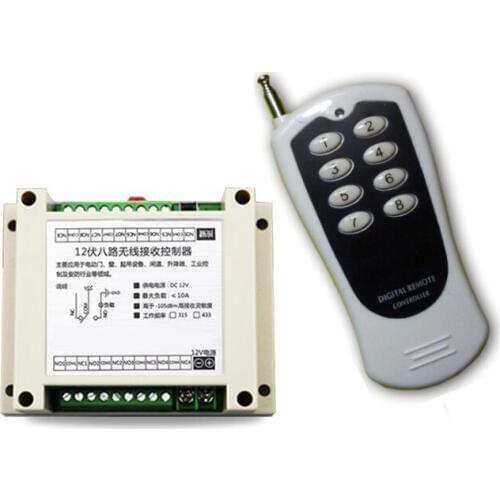 2017 Strong stability 12V 8 CH channel RF Wireless Remote Control Switch & Remote Control System receiver transmitter 315/433