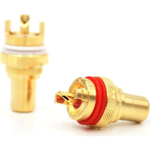 4pcs high perfomacne gold plate rca female connector chassis sockets RCA Socket