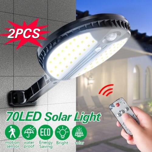 70 LED Solar Powered Flood Light Spotlight Street Lamp Outdoor Security Night Light