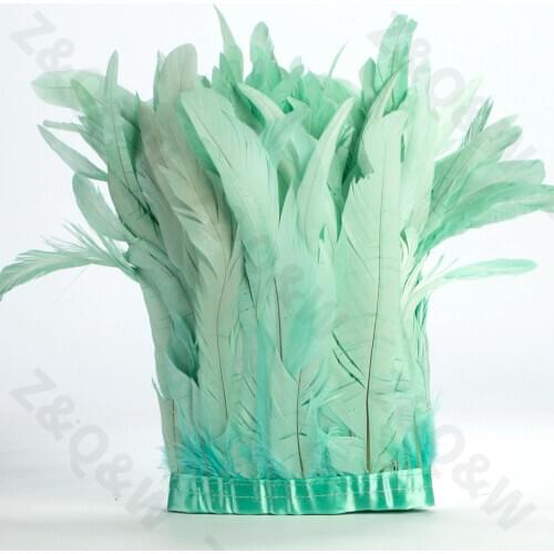 8-14 inch rooster tail dyed lotus green color to make 2 meters cloth edge DIY Latin shopping festival costume skirt decoration