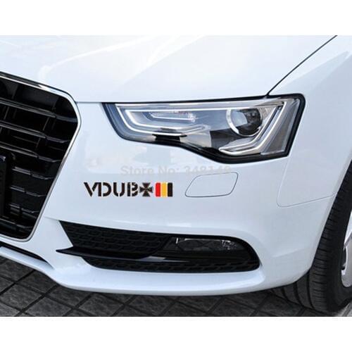Aliauto Car Accessories VDUB Cross Germany Flag Reflective Car Stickers And Decals For Audi Volkswagen GolfGTI Sagitar Scirocco