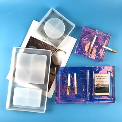 Storage Box Epoxy Resin Mold Ashtray Cigarette Case Silicone Mould DIY Crafts Jewelry Organizer Casting Tools