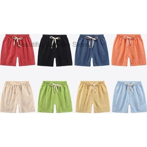 Baby Cotton Shorts Boys Girls Casual Shorts Children 2021 Clothing Kids Bebe Toddler 3-14T Kids 8 Styles Fashion Beach Wear