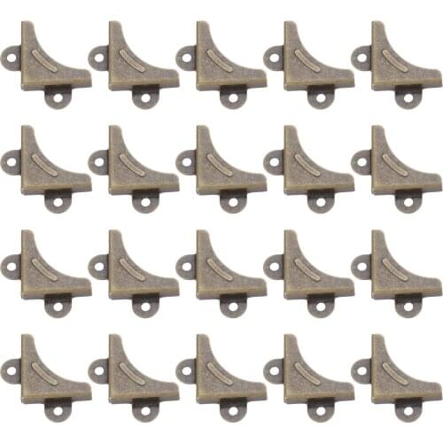 Dophee 20pcs Carved Book Scrapbooking Folders Box Bags Metal Corner Protectors Wooden Case Decorative