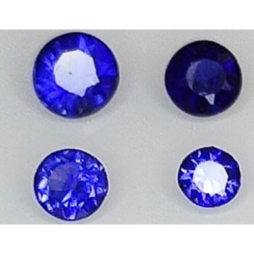 Round cut blue sapphire 2.1-3.1mm 1ct