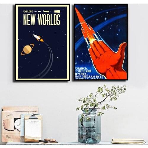 HD Space Vintage Soviet Artwork Wall Art Canvas Painting Poster For Home Decor And Prints Unframed Decorative Pictures