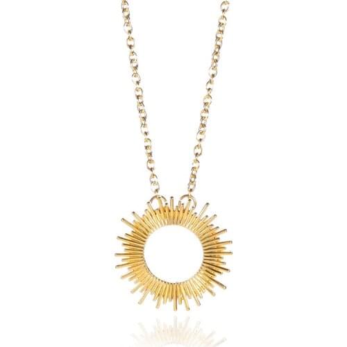 Dainty Sun Sunshine Necklaces Pendants For Women Jewelry Stainless Steel Sunburst Necklace Collares Mujer Mom Gifts