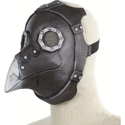 Cosplay Costume Funny Medieval Steampunk Plague Doctor Bird Mask Latex Punk Cosplay Masks Beak Adult Halloween Cosplay Props