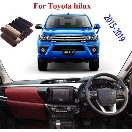 Leather Car Dashboard Cover Dash Mats Pad Non-slip Sun Shade Pad Carpet For Toyota hilux 2019 2018 Car Accessories
