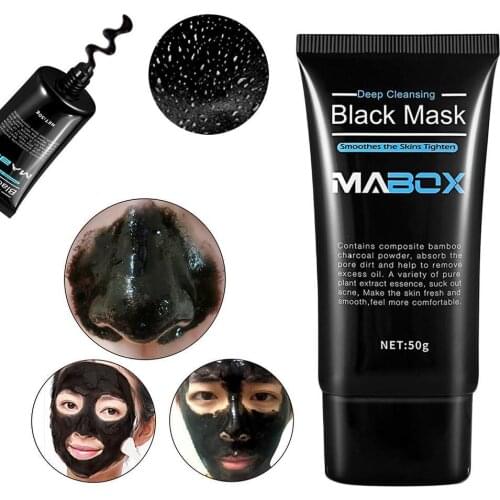 1Pcs Bamboo charcoal Deep sea mud Black face mask blackhead mascarilla Oil Removal masks Control Cleansing acne Deep E9T3