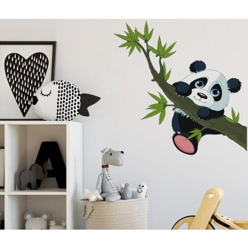 Cute Panda Hot Pattern Heart-shaped Wall Stickers For Kids Room Ins Home Decoration Self-Adhesive