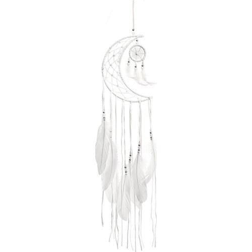 Mini Handmade Dream Catchers Moon Wind Chimes Dream Catcher Net Hanging Decoration Ornament for Room Car