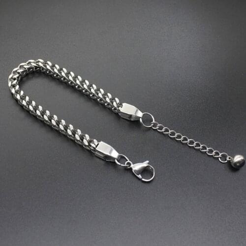 Mens bracelet stainless steel charm chain on hand bracelets hip hop steel bracelet jewelry gifts for male accessories wholesale