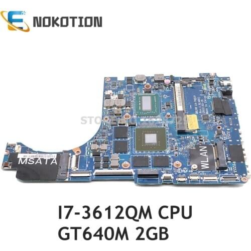 NOKOTION QBL00 LA-7851P CN-096MP0 096MP0 For Dell XPS 15 L521X Laptop Motherboard 15.6 inch I7-3612QM CPU GT640M 2GB GDDR5