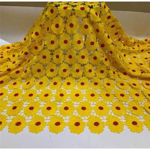 2020 Latest 5 Yards High Quality Mesh Cord African Lace Fabric Embroidered Beaded Lace Fabric For Wedding Dress! ZQF99163